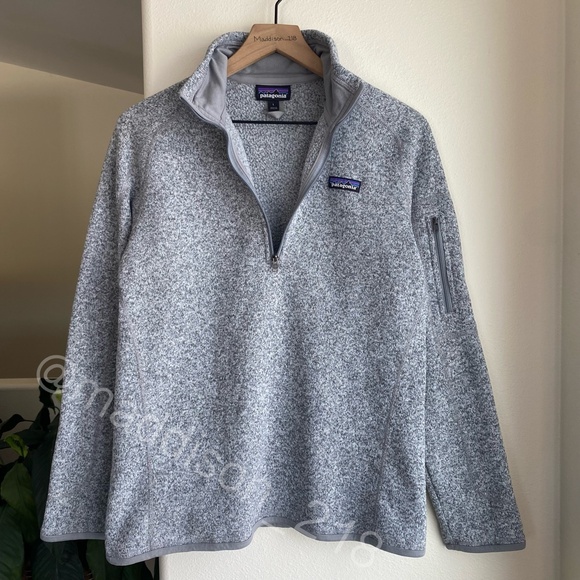 Patagonia Better Sweater 1/4-Zip Fleece Large Birch White Slim Fit Grey L - Picture 10 of 12